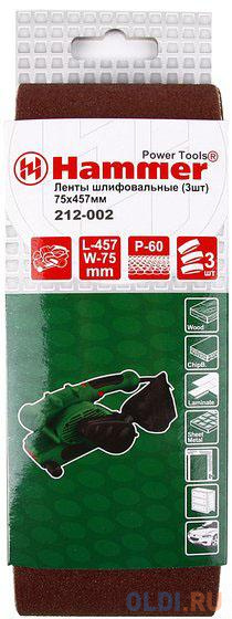 

Лента шлиф. Hammer Flex 212-002 75 Х 457 Р 60 по 3 шт.