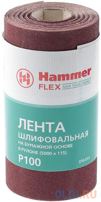 

Лента шлиф. Hammer Flex 216-013 115х5м P100 бум. основа, рулон