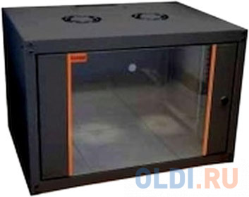 

Шкаф настенный ECOline 19"12U600x600 дверь стекло, цвет черный