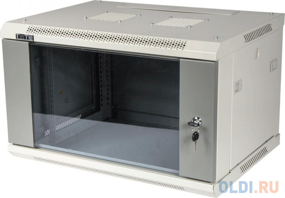 Шкаф настенный 9U Lanmaster TWT-CBWPG-9U-6X6-GY 600x600mm серый 60кг - фото 1