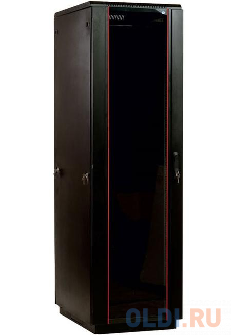 

Шкаф телекоммуникационный напольный 38U (600x1000) дверь стекло, цвет чёрный