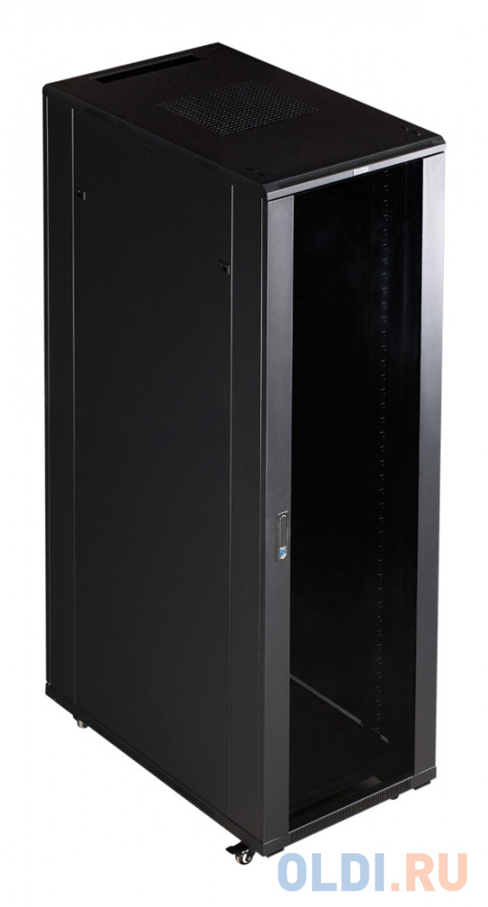 Шкаф коммутационный Lanmaster (TWT-CBB-18U-6X6-G1) напольный 18U 600x600мм пер.дв.стекл задн.дв.спл.стал.лист 2-хст. 2 бок.пан. 800кг черный IP20 - фото 3