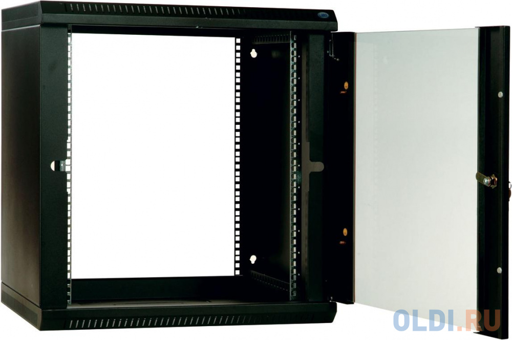 Шкаф телекоммуникационный настенный разборный ЭКОНОМ 12U (600 ? 520) дверь стекло, цвет черный фото