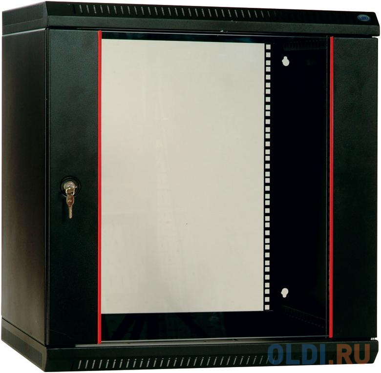 ЦМО Шкаф телекоммуникационный настенный разборный 9U (600х650) дверь стекло,цвет черный (ШРН-Э-9.650-9005) - фото 1