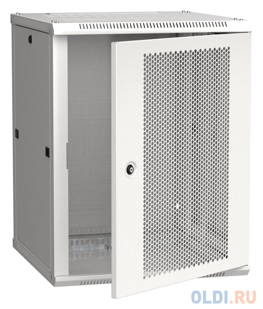 Шкаф монтажный ITK Linea W (LWR3-15U66-PF) настенный 15U 600x450мм пер.дв.перфор. 90кг серый 500мм 200град. 770мм IP00 IK10 сталь - фото 1
