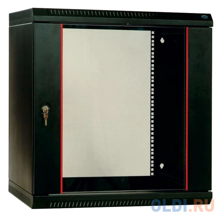 Шкаф настенный 15U ЦМО ШРН-Э-15.500-9005 600х520mm дверь стекло черный - фото 1