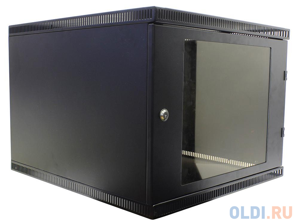 Шкаф 19 настенный 9U 600x650, дверь стекло-металл, чёрный, NT WALLBOX LIGHT 9-66 B