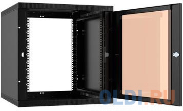 Шкаф коммутационный C3 Solutions WALLBOX LIGHT 18-63 B (NT467089) настенный 18U 600x350мм пер.дв.стекл несъемн.бок.пан. направл.под закл.гайки 100кг ч - фото 2