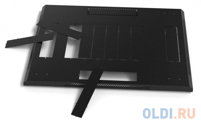 Шкаф настенный 19" 42U Hyperline TTB-4281-DD-RAL9004  2055x800х1000 передняя и задняя распашные перфорированные двери (75%), ручка с замком, черн фото
