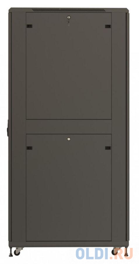 Hyperline TTR-4261-DD-RAL9005 Шкаф напольный 42U 2055x600х1000 мм (ВхШхГ), передняя и задняя распашные перфорированные двери (75%), ручка с замком, цв фото