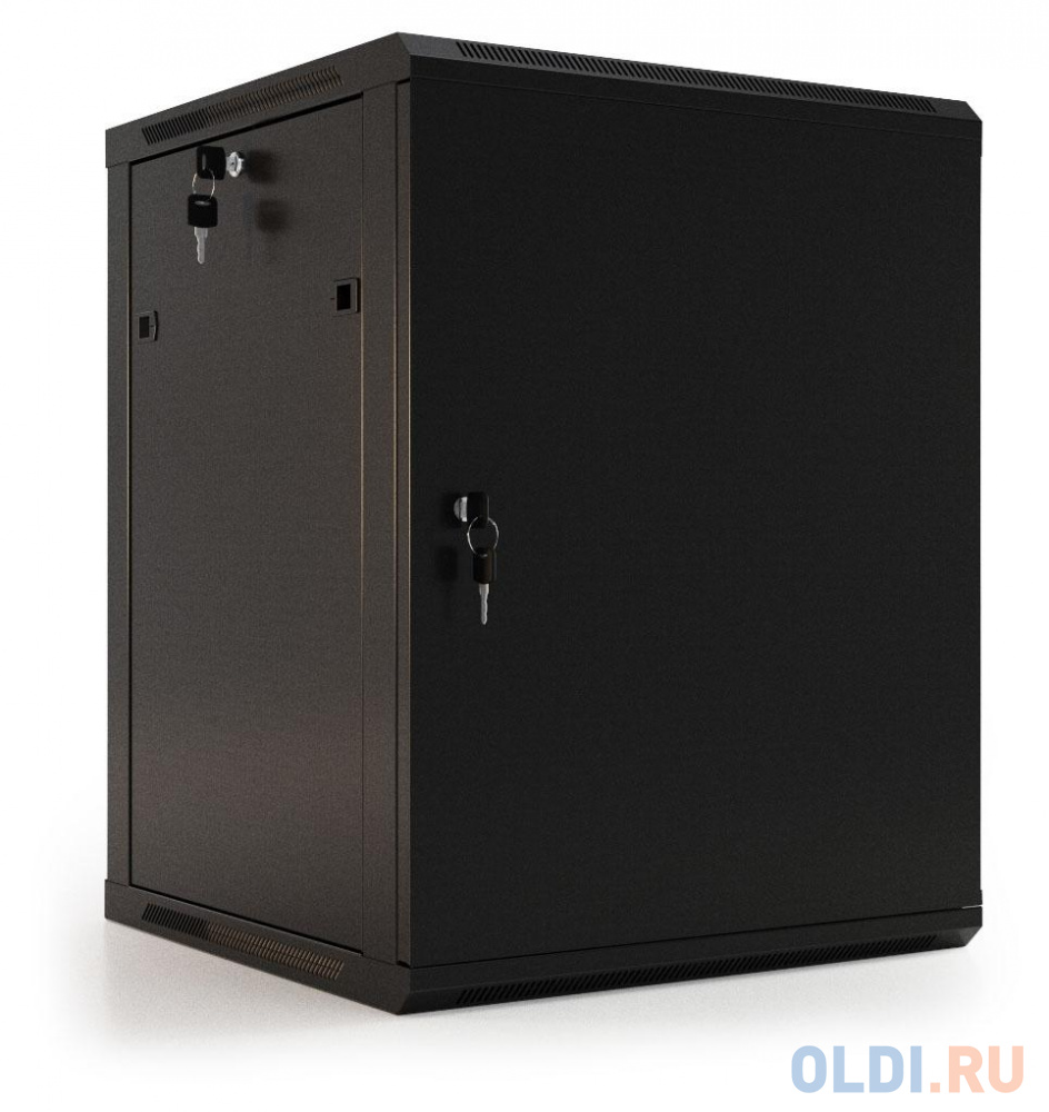 Шкаф коммутационный Hyperline (TWB-0645-SR-RAL9004) настенный 6U 600x450мм пер.дв.стал.лист 60кг черный