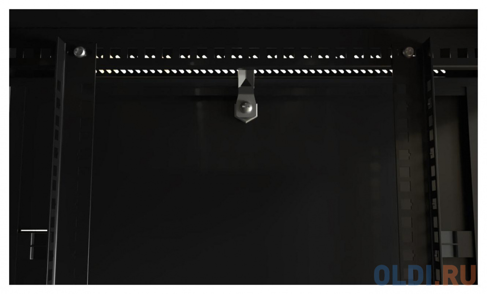 Шкаф коммутационный Hyperline (TWB-0645-SR-RAL9004) настенный 6U 600x450мм пер.дв.стал.лист 60кг черный фото