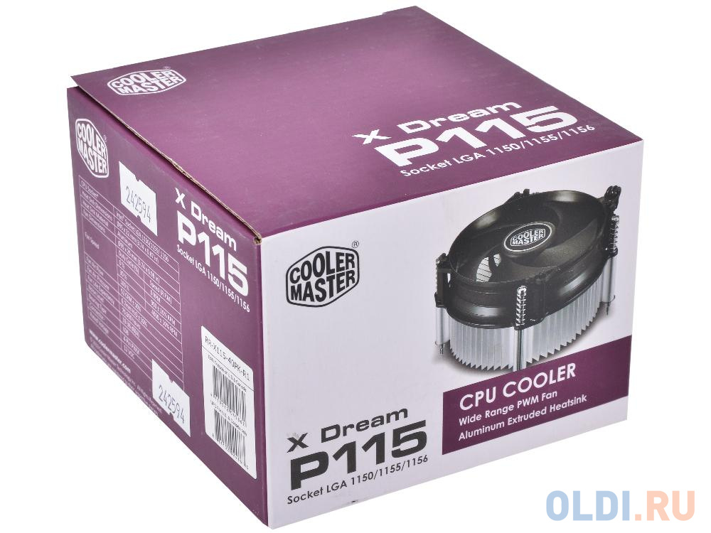 Кулер Cooler Master X Dream P115 (RR-X115-40PK-R1) 1150/1155/1156 fan 9 cm, 4000 RPM, PWM, 52 CFM, TPD 90W фото