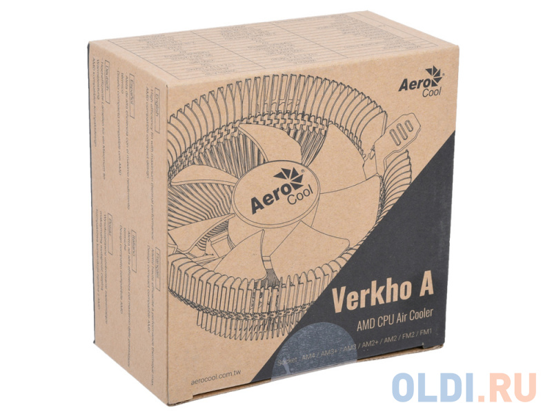 Кулер Aerocool Verkho A , AMD, TDP 100W, клипсы, 112x112x55mm, PWM 4-Pin, 1000-2300 rpm, AM4/AM3+/AM3/AM2+/AM2/ FM2/FM1 фото