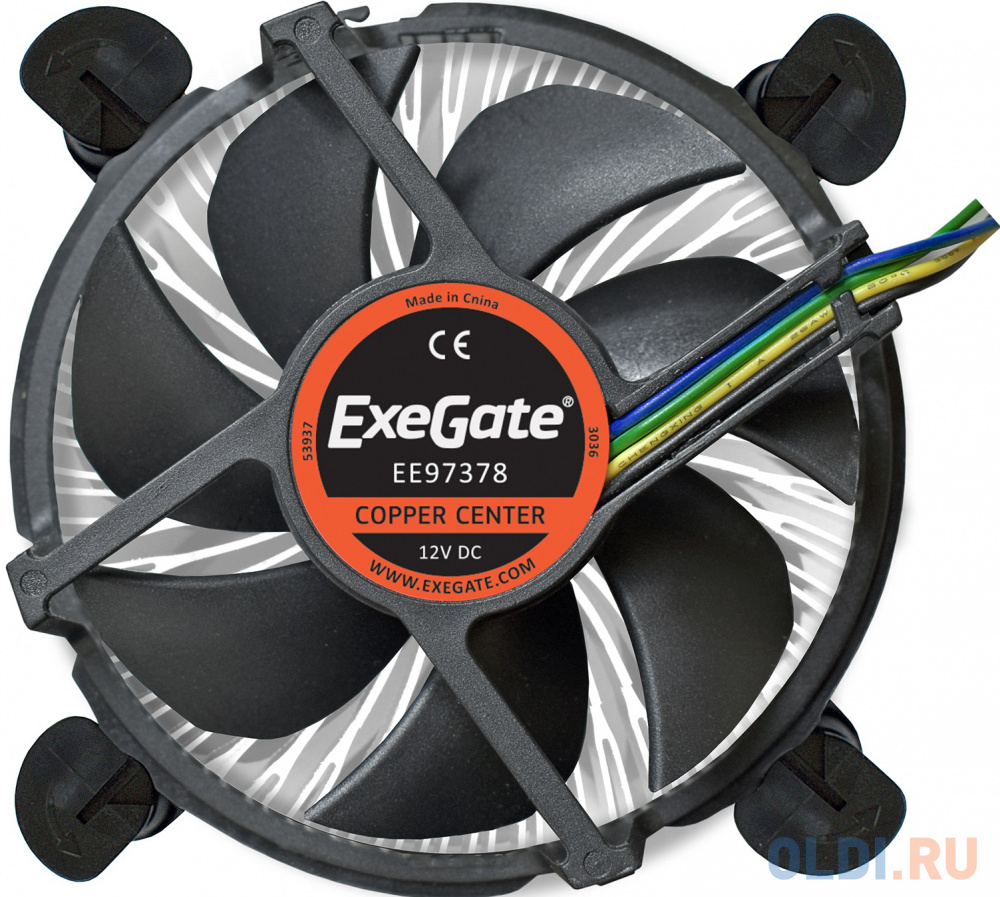 Exegate EX283278RUS Кулер ExeGate EE97378, Al + Copper, S1150/1151/1155/1156, TDP 95W, Hydro bearing, 4pin, 23.5db, BOX exegate ex283379rus вентилятор exegate e08025h4p pwm 80x80x25 мм гидродинамический 4pin pwm 23dba