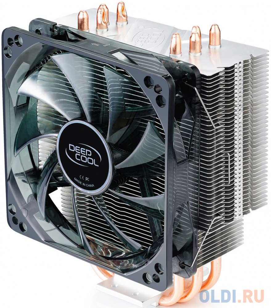 Кулер DeepCool GAMMAXX 400 BLUE LGA 2011/ 1366/1156/775/ FM1 All Series/AM2/AM3  4 тепловые трубки+Медное основание TDP: 130Вт GAMMAXX400 BLUE BASIC - фото 2