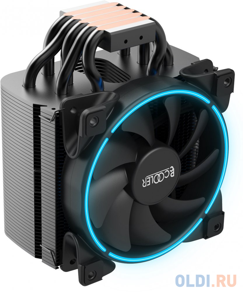 PCCooler Кулер GI-H58UB CORONA B LGA2066/2011/1366/115X/775/AM4/3/3+/AM2/2+/FM1/2/2+ (10 шт/кор, TDP 240W, 120mm PWM SilentPro Blue LED FAN, 5 тепловы фото