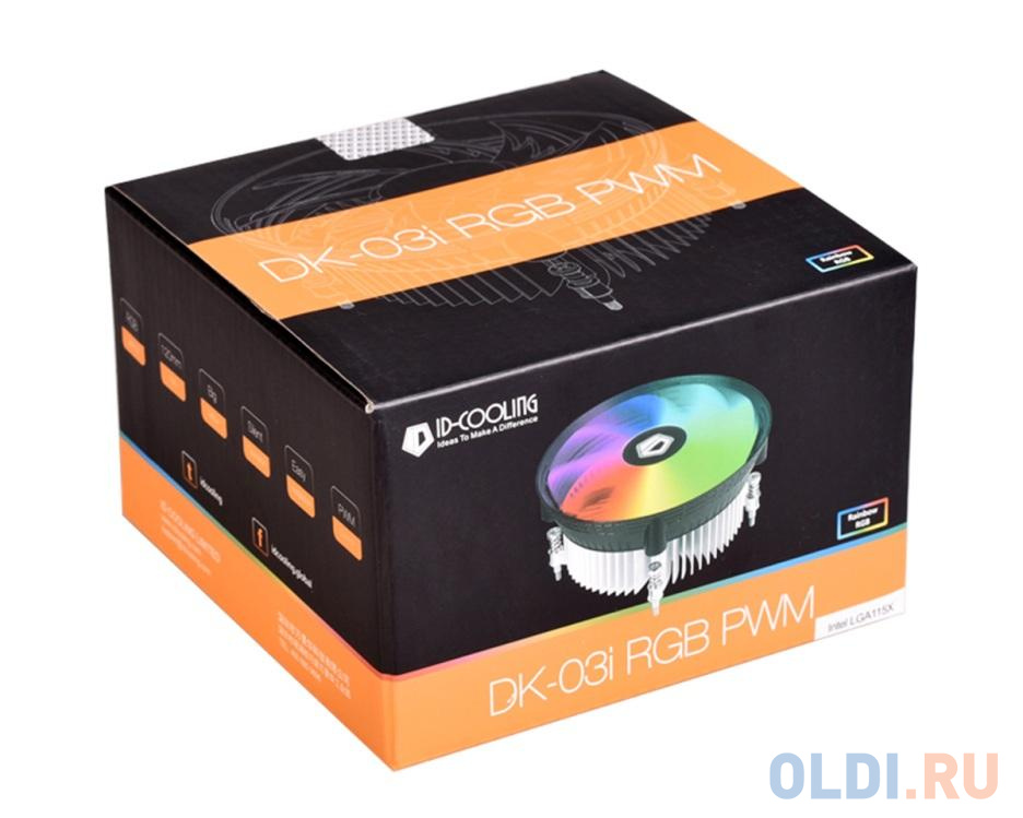 Кулер ID-Cooling DK-03i RGB PWM 100W/ PWM/ RGB LED/ Intel 115* (120?120?60mm,500-1800RPM) фото