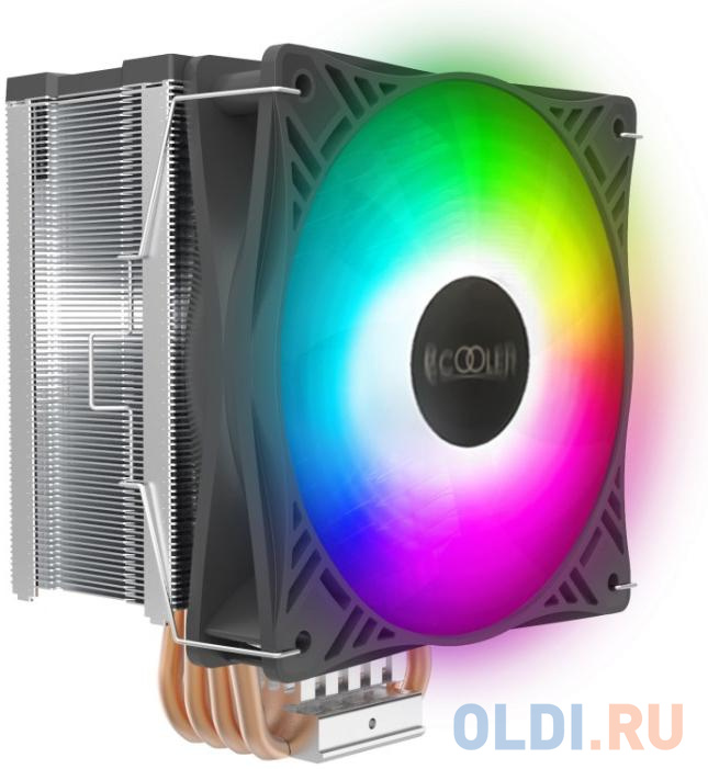 

PCCooler GI-X4S Кулер S775/115X/20XX/AM2/AM3/AM4 (TDP 145W, 120mm PWM LED FAN, 4 тепловые трубки 6мм, 800-1600RPM, 18-30,8dBa) {24}
