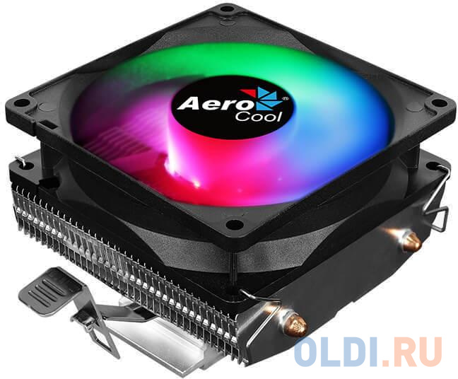 Cooler Aerocool Air Frost 2 110W / FRGB / 3-Pin / Intel 115*/775/2066/2011/AMD / Heat pipe 6mm x2 4710562750195 - фото 1