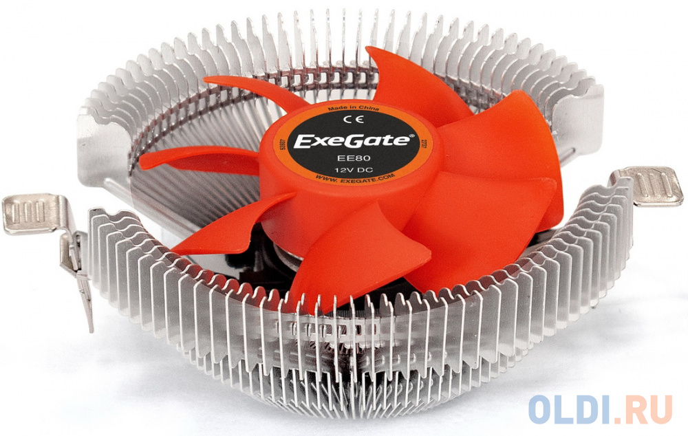 Exegate EX286144RUS Кулер ExeGate EE80 (Al, LGA775/1150/1151/1155/1156/1200/AM2/AM2+/AM3/AM3+/AM4/FM1/FM2/754/939/940, TDP 65W, Fan 80mm, 2000RPM, Hyd exegate ex286158rus кулер exegate dark magic ee400xl pwm rgb al   coating 4 copper heatpipe lga775 1150 1151 1155 1156 1200 am2 am2 am3 am3 a