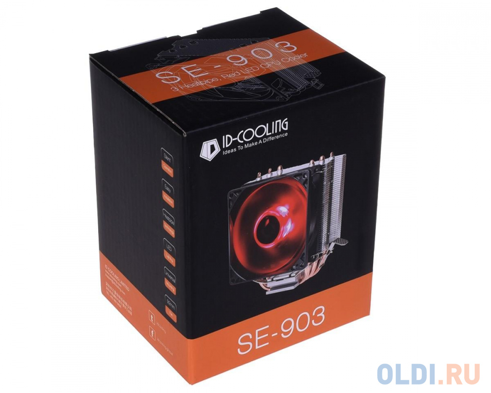 Cooler ID-Cooling SE-903-R V2 130W/Red LED/ Intel 775,115*/AMD SE903-R v2 - фото 4