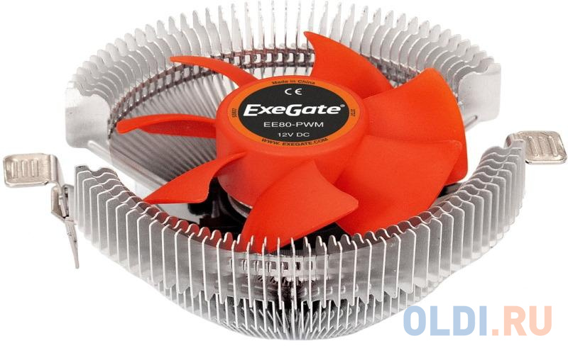 Exegate EX286145RUS Кулер ExeGate EE80-PWM (Al, LGA775/1150/1151/1155/1156/1200/AM2/AM2+/AM3/AM3+/AM4/FM1/FM2/754/939/940, TDP 65W, Fan 80mm, PWM, 800