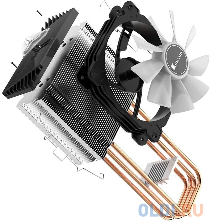 JONSBO CR-1000 Кулер (LGA1366/115X/775/AM4/AM3/3+/AM2/+/FM2/+/FM1, TDP 150W, PWM, 120mm Dynamic Multi-Color LED Fan, 4 тепловые трубки, 4-pin) - фото 4
