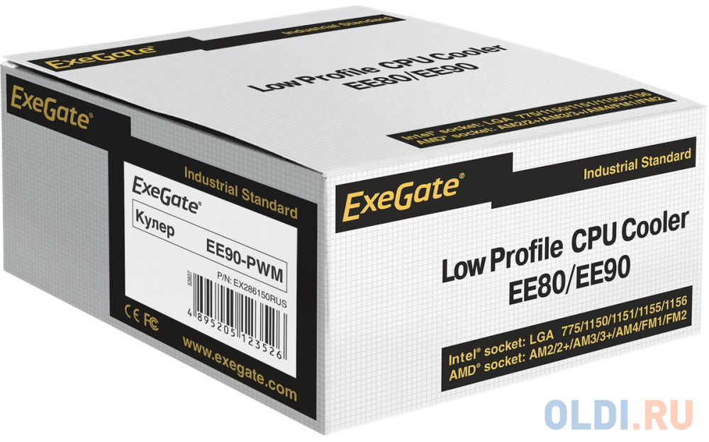 Exegate EX286150RUS Кулер ExeGate EE90-PWM (Al, LGA775/1150/1151/1155/1156/1200/AM2/AM2+/AM3/AM3+/AM4/FM1/FM2/754/939/940, TDP 75W, Fan 90mm, PWM, 800 фото