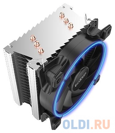 PCCooler GI-X4B V2 Кулер S775/115X/20XX/AM2/AM3/AM4 (24 шт/кор, TDP 145W, 120mm PWM SilentPro Blue LED FAN, 4 тепловые трубки 6мм, 1000-1800RPM, 26.5dBa) - фото 2