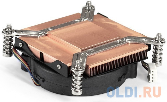 Exegate EX286161RUS Кулер ExeGate ESNK-0049.PWM.1U.2011/66.Cu (радиальный (улитка), медный, 1U, socket LGA2011/2066, TDP 115W, Fan 75mm, PWM, 2000-500 фото