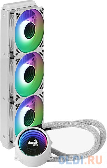 Комплект водяного охлаждения Aerocool Mirage L360WH (универсальный, 550W, 26.8 (макс) dB, 600-1800 rpm, 3x120мм, 4 pin, фото
