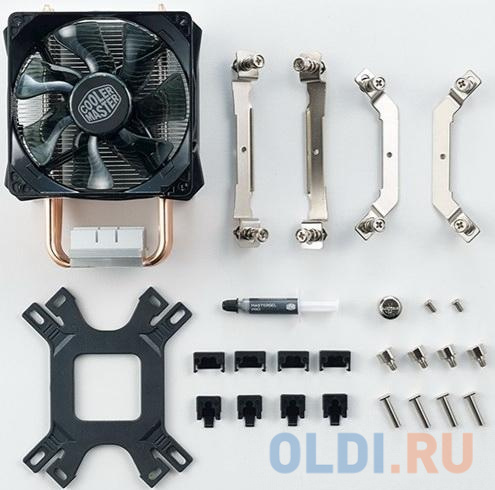 Cooler Master Hyper H410R, 600-2000 RPM, 100W, 4-pin, Red LED fan, Full Socket Support фото