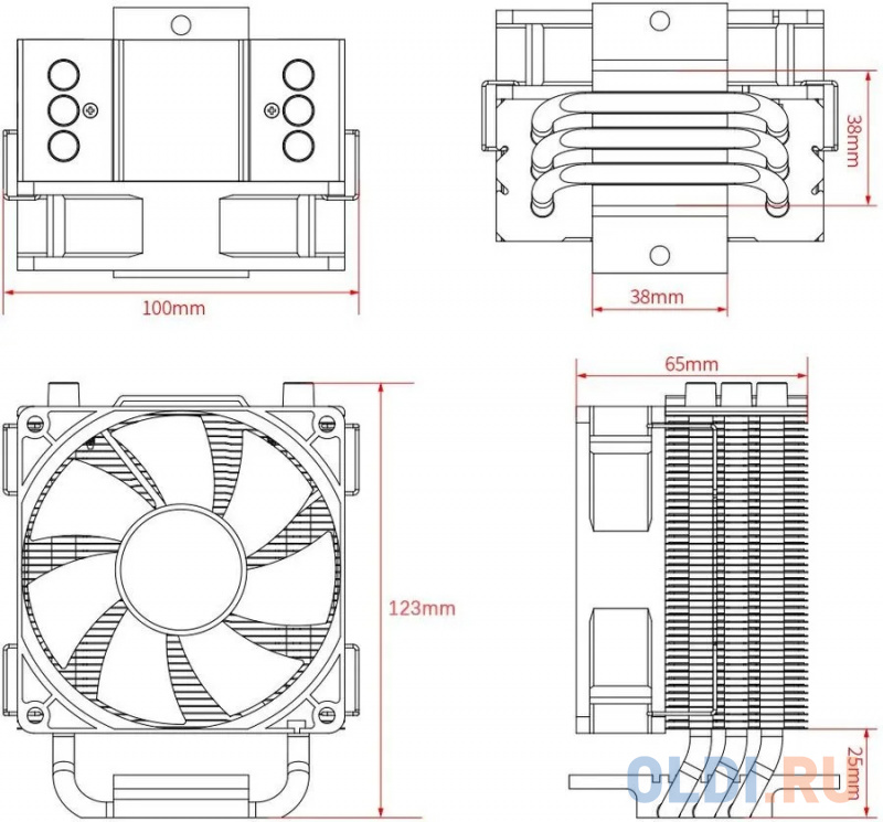 Система охлаждения для процессора ID-Cooling SE-903-XT, размер 100 х 62 х 123 мм - фото 3