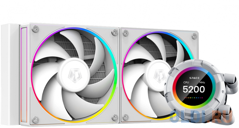 

Система водяного охлаждения ID-Cooling SL240 WHITE Soc-AM5/AM4/1151/1200/2066/1700 4-pin 14-30dB Al+Cu 300W LED Ret