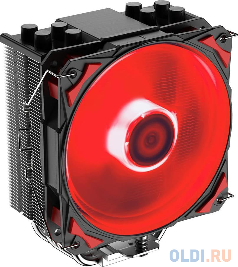 Cooler ID-Cooling SE-214-XT RN LGA1700/1200/115X/AM5/AM4 TDP 180W, PWM, 4 тепл.трубки прямого контакта, FAN 120mm, Red LED