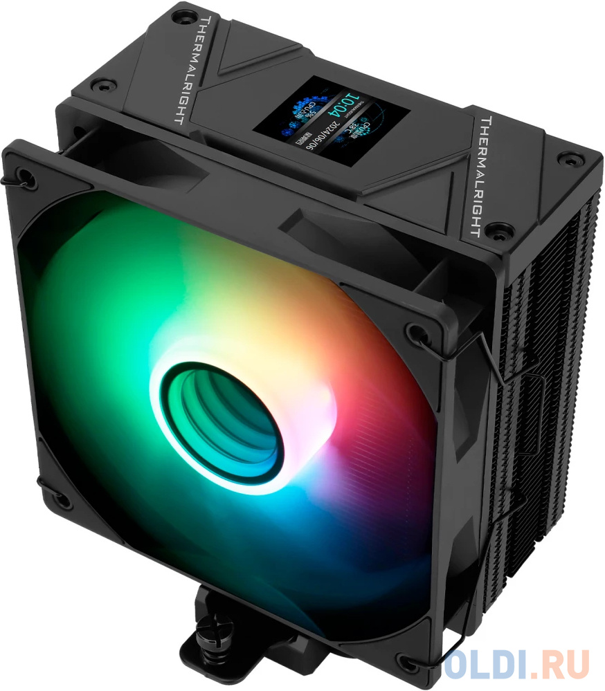 

Кулер для процессора Thermalright Assassin Spirit 120 Vision Black ARGB, высота 154 мм, 1500 об/мин, 26 дБА, PWM, черный, ARGB подсветка, ЖК экран