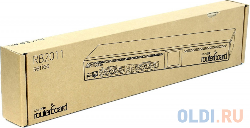 Маршрутизатор MikroTik RB2011iL-RM RouterBOARD 2011iL-RM with Atheros 74K MIPS CPU, 64MB RAM, 5xLAN, SxGbit LAN, RouterOS L4, 1U rackmount case, PSU фото