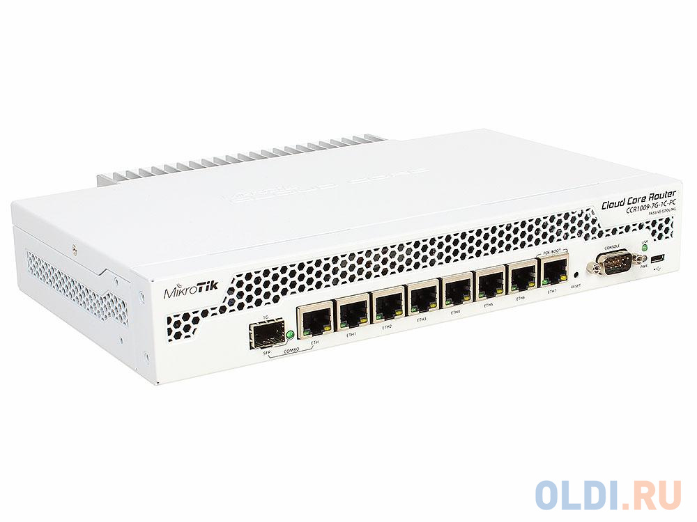 Маршрутизатор MikroTik CCR1009-7G-1C-PC Cloud Core Router 1009-7G-1C-PC with Tilera Tile-Gx9 CPU (9-cores, 1Ghz per core), 1GB RAM, 7xGbit LAN, lx Com маршрутизатор mikrotik routerboard rb1100ahx4 dude edition