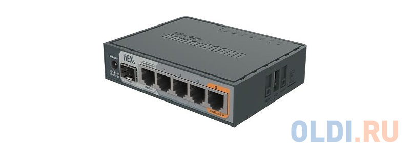 Маршрутизатор MikroTik RB760iGS hEX S with Dual Core 880MHz MHz CPU, 256MB RAM, 5 Gigabit LAN ports, SFP, USB, PoE-out on port #5, RouterOS L4, plasti - фото 3