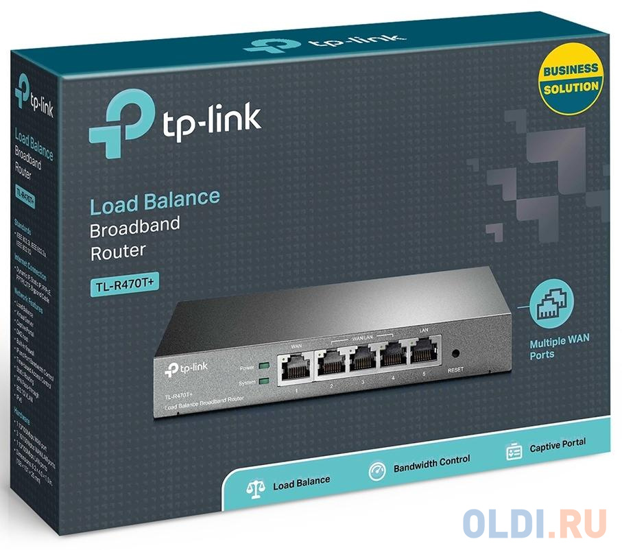 5-port Multi-Wan Router for Small Office and Net Cafe, Configurable ports up to 4 Wan ports, Load Balance, Advanced firewall, Port Bandwidth Control, Port Mirror, DDNS, UPnP, VPN pass-through, steel case, размер 158 х 101 х 25 мм TL-R470T - фото 3