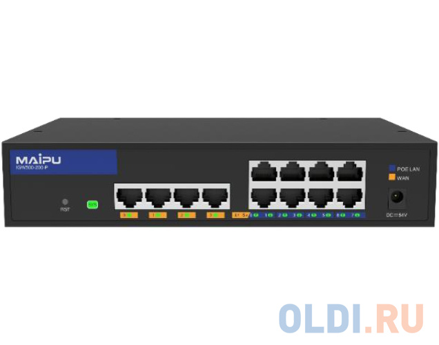 Maipu IGW500-200-P internet gateway, integrated Routing, Switching, Access Controller, 12*1000M Base-T interfaces, 8*1000M PoE,(Controller Mode: 64 Un