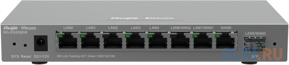 Ruijie Reyee Desktop 9-port cloud management router , including 8 gigabit electrical ports and 1 gigabit SFP port , supports 1 WAN port , 5 LAN ports RG-EG209GS - фото 1