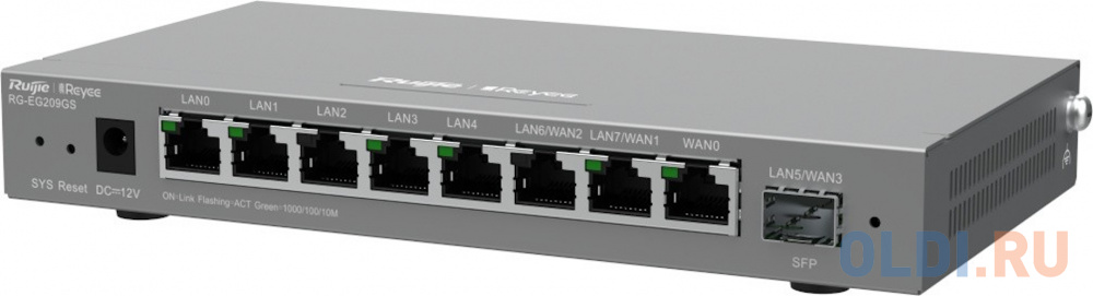 Ruijie Reyee Desktop 9-port cloud management router , including 8 gigabit electrical ports and 1 gigabit SFP port , supports 1 WAN port , 5 LAN ports RG-EG209GS - фото 2