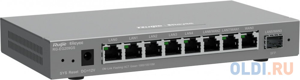 Ruijie Reyee Desktop 9-port cloud management router , including 8 gigabit electrical ports and 1 gigabit SFP port , supports 1 WAN port , 5 LAN ports RG-EG209GS - фото 3