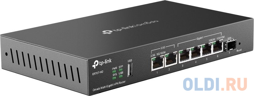 TP-Link ER707-M2 VPN-маршрутизатор Omada с мультигигабитными портами,1 x RJ45 WAN 2,5 Гбит/с, 1 x RJ45 WAN/LAN 2,5 Гбит/с, 1 x SFP WAN/LAN, 4 гиг. пор - фото 2