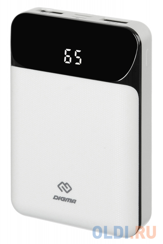 

Внешний аккумулятор Power Bank 10000 мАч Digma DG-10000-SML-W белый