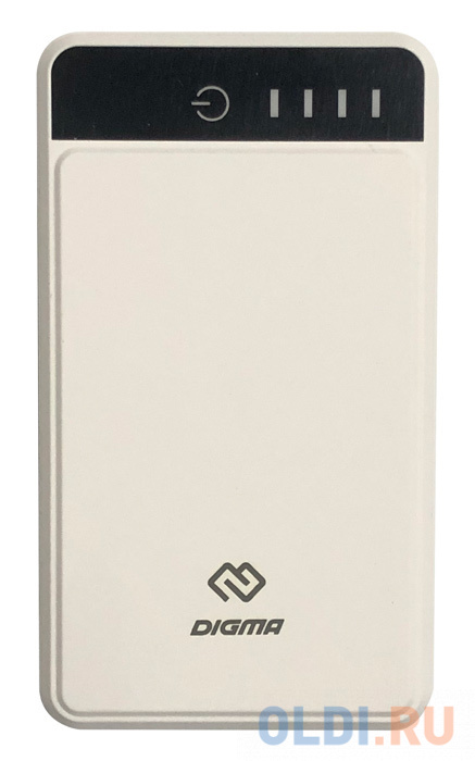 Внешний аккумулятор Power Bank 10000 мАч Digma DG-10000-3U-WT белый - фото 1
