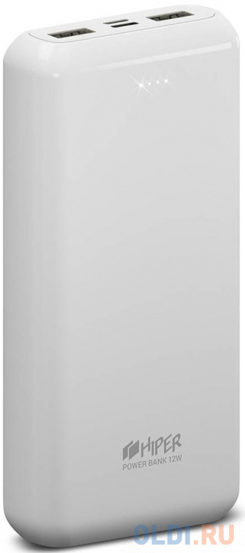 

Аккумулятор HIPER Внешний аккумулятор HIPER PSL18000 Li-Pol 18000 mAh 2.4A+2.4A 2xUSB 1xType-C белый