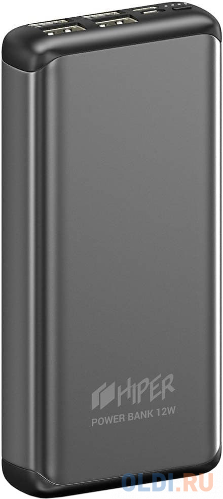 

Мобильный аккумулятор Hiper MS20000 Space Gray Li-Pol 20000mAh 2.4A+2A графит 4xUSB